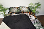 White Tiger 12+ lb Reversible Korean Mink Style Borrego Blanket Set with 2 Pillowcases – King