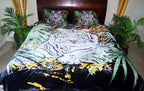 White Tiger 12+ lb Reversible Korean Mink Style Borrego Blanket Set with 2 Pillowcases – King