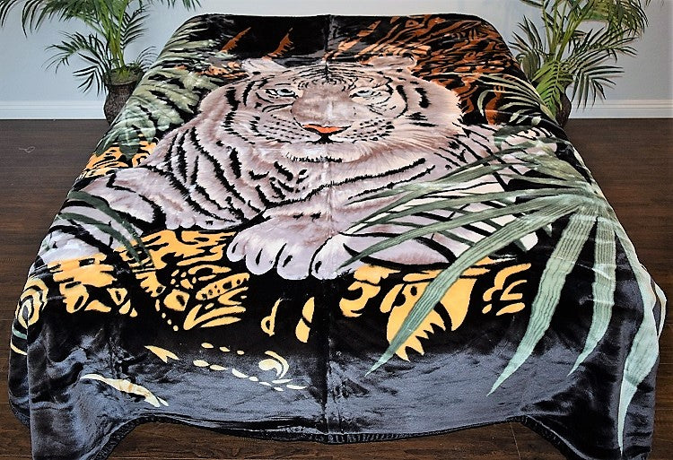 White Tiger Korean Mink Style Blanket – Heavy King & Queen