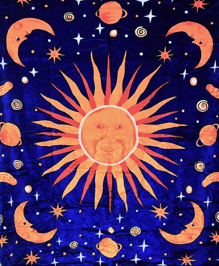 Sun, Moon & Stars 5 lb Korean Mink Style Blanket – Queen