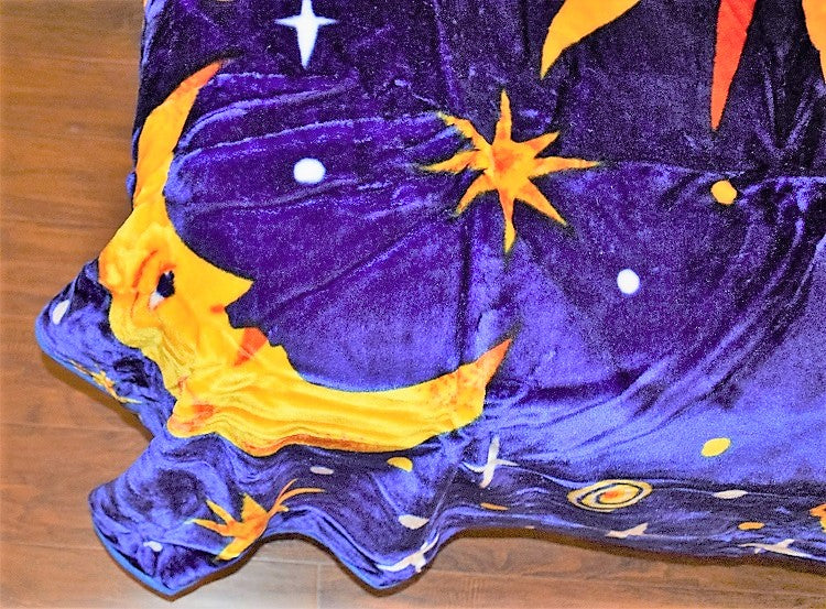 Sun, Moon & Stars 5 lb Korean Mink Style Blanket – Queen