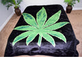 Cannabis Leaf 5 lb Korean Mink Style Blanket – Queen