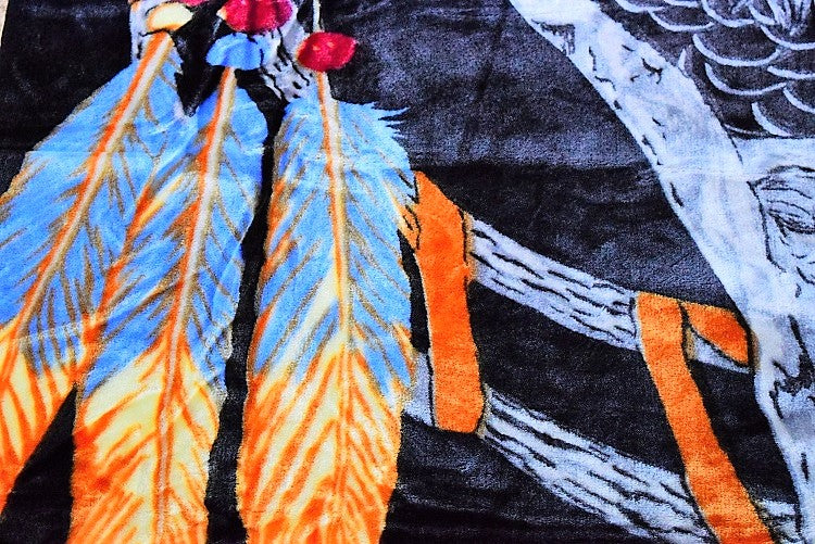 Bald Eagle Dreamcatcher 5 lb Korean Mink Style Blanket – Queen