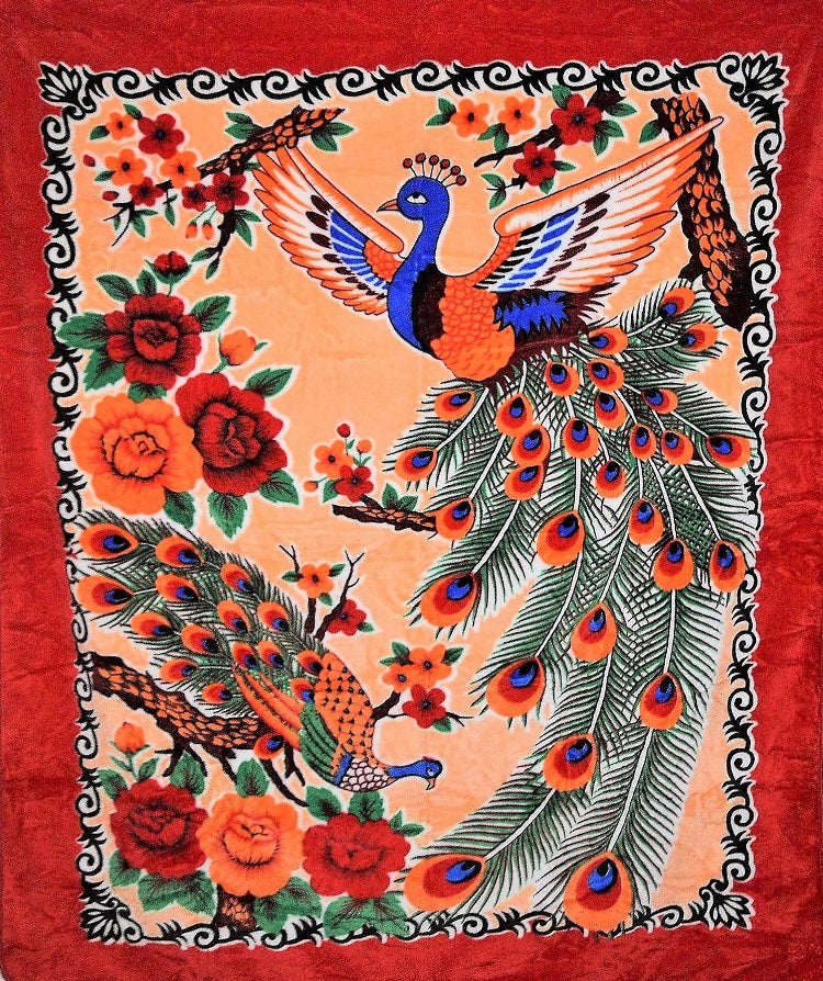 Oriental Peacock 5 lb Korean Mink Style Blanket – Queen