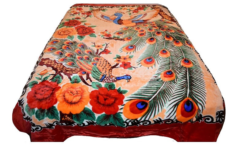 Oriental Peacock 5 lb Korean Mink Style Blanket – Queen