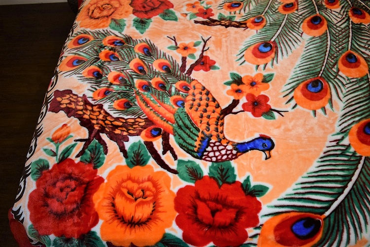 Oriental Peacock 5 lb Korean Mink Style Blanket – Queen