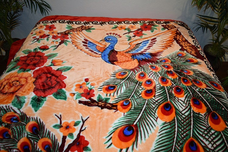 Oriental Peacock 5 lb Korean Mink Style Blanket – Queen