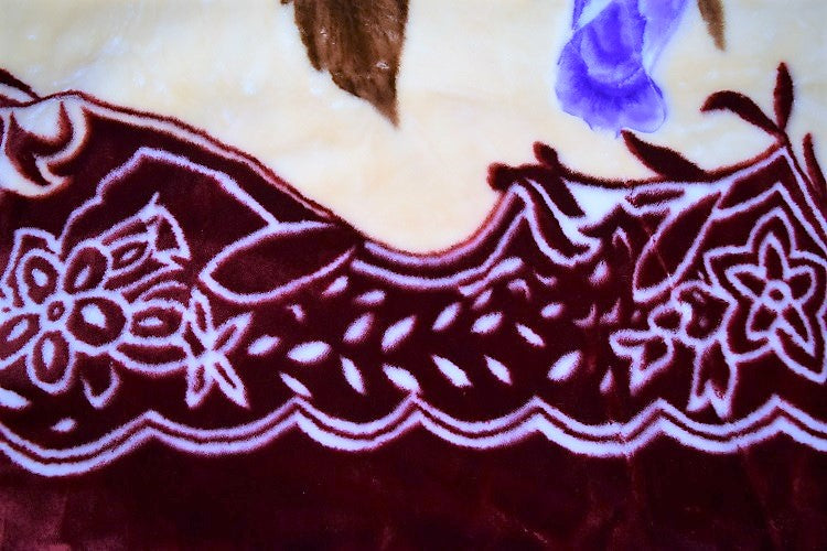 Red Rose Floral Korean Mink Style Blanket – Heavy King & Heavy Queen
