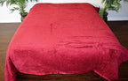 Red Roses Floral 12+ lb Reversible Korean Mink Style Borrego Blanket Set with 2 Pillowcases – King