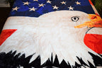 USA Flag & Eagle 5 lb Korean Mink Style Blanket – Queen