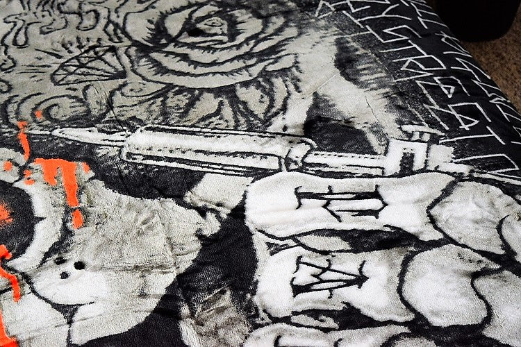 Skull & Skeleton Tattoo 5 lb Korean Mink Style Blanket – Queen