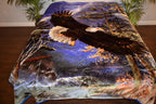 Flying Bald Eagle 6 lb Korean Mink Style Blanket – Queen