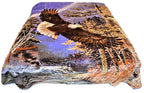 Flying Bald Eagle 6 lb Korean Mink Style Blanket – Queen