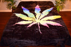 Rainbow Cannabis Leaf 5 lb Korean Mink Style Blanket – Queen