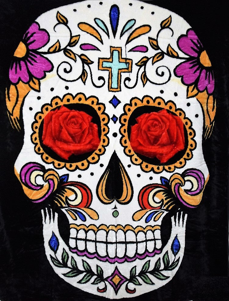 Sugar Skull 5 lb Korean Mink Style Blanket – Queen