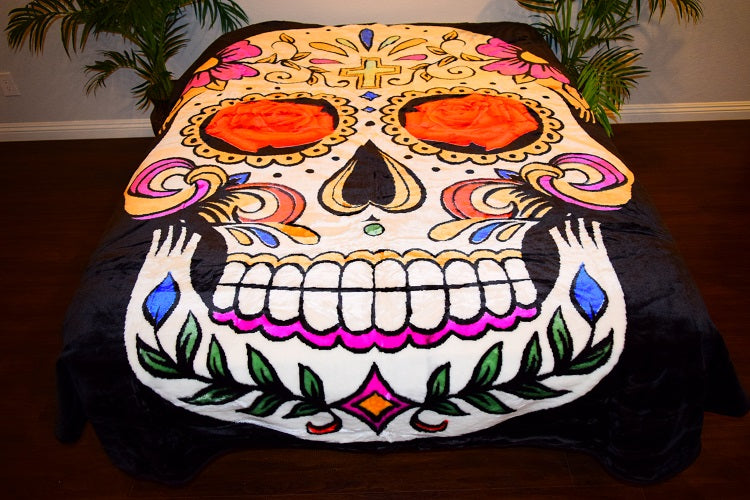 Sugar Skull 5 lb Korean Mink Style Blanket – Queen