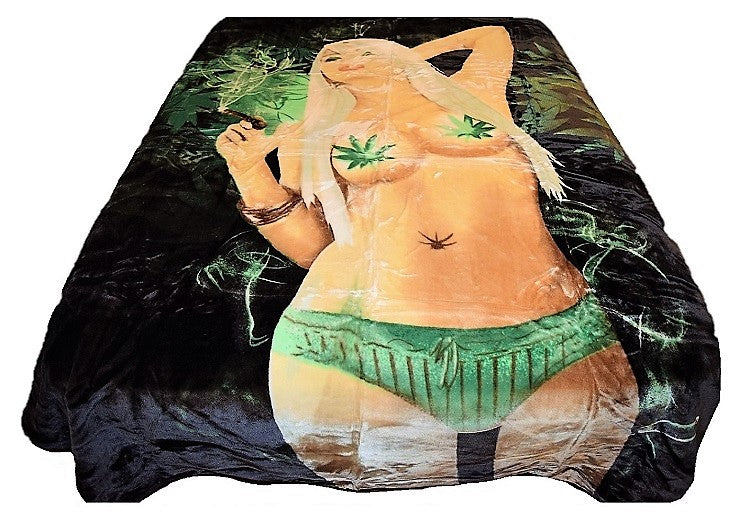 Cannabis Girl 5 lb Korean Mink Style Blanket – Queen