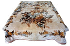 Beige Floral 12 lb Korean Mink Style Blanket Set – Heavy King