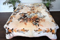 Beige Floral 12 lb Korean Mink Style Blanket Set – Heavy King