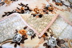 Beige Floral 12 lb Korean Mink Style Blanket Set – Heavy King