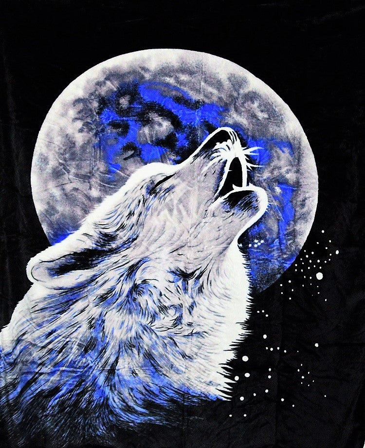 Howling Wolf & Full Moon 5 lb Korean Mink Style Blanket – Queen