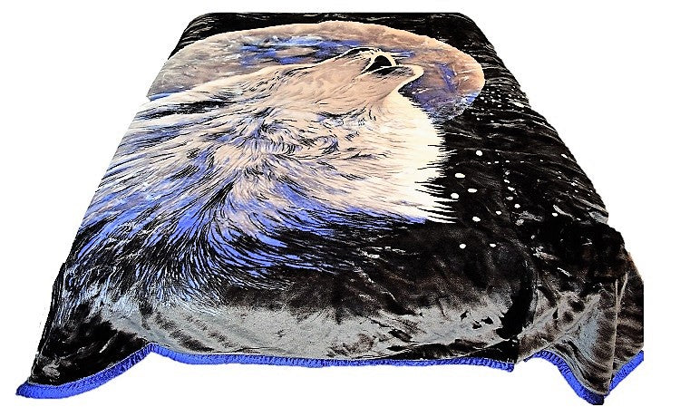 Howling Wolf & Full Moon 5 lb Korean Mink Style Blanket – Queen